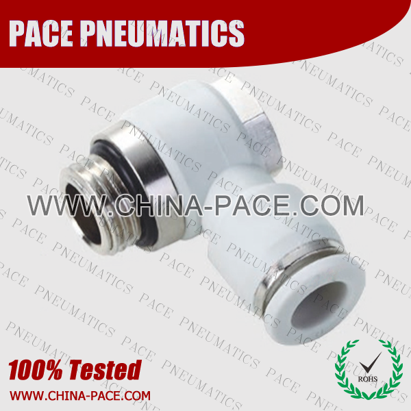 G Thread male elbow banjo push in fittings, pneumatic fittings, one touch fittings, push to connect fittings, air fittings
